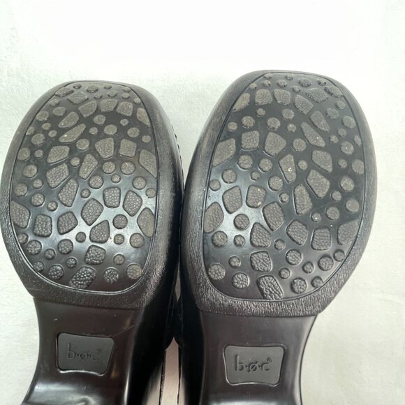 Born B.O.C Black Leather Slip-On Clogs Size 9 - Picture 8 of 12
